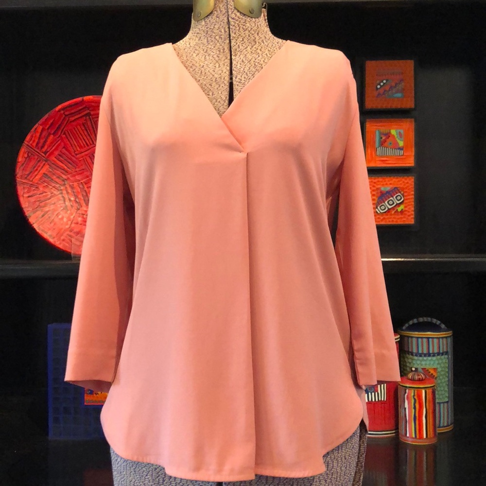 Ann Taylor Fluttery Pink 3/4 Sleeve Blouse